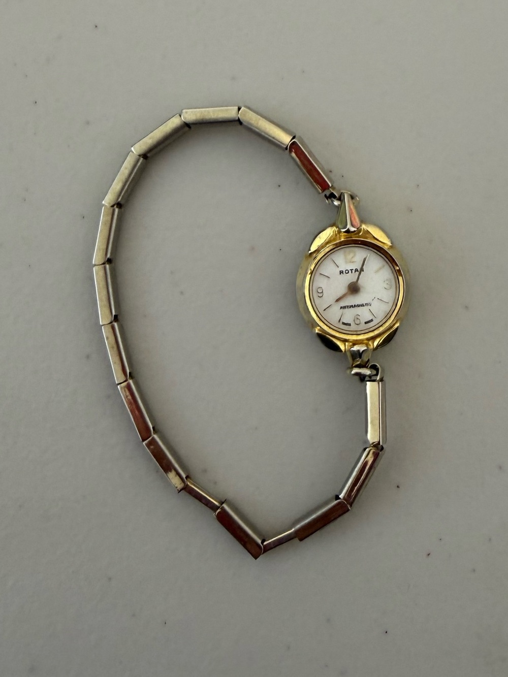Rotar Swiss Made Two Tone Bracelet Watch Gold Tone Silver Tone Vintage